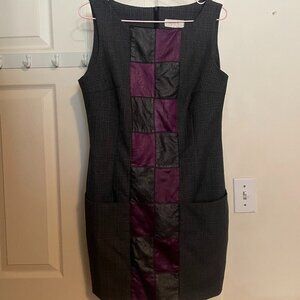 Womens Yuvita Sleeveless Color Block Purple Grey Mini Dress with Pockets Size 4